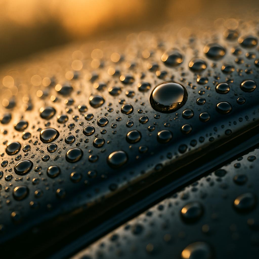 Gotas de agua sobre pintura con ceramic coating