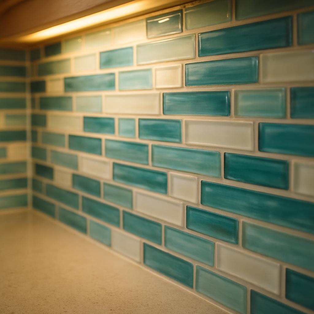 Backsplash de mosaico de vidrio en una cocina