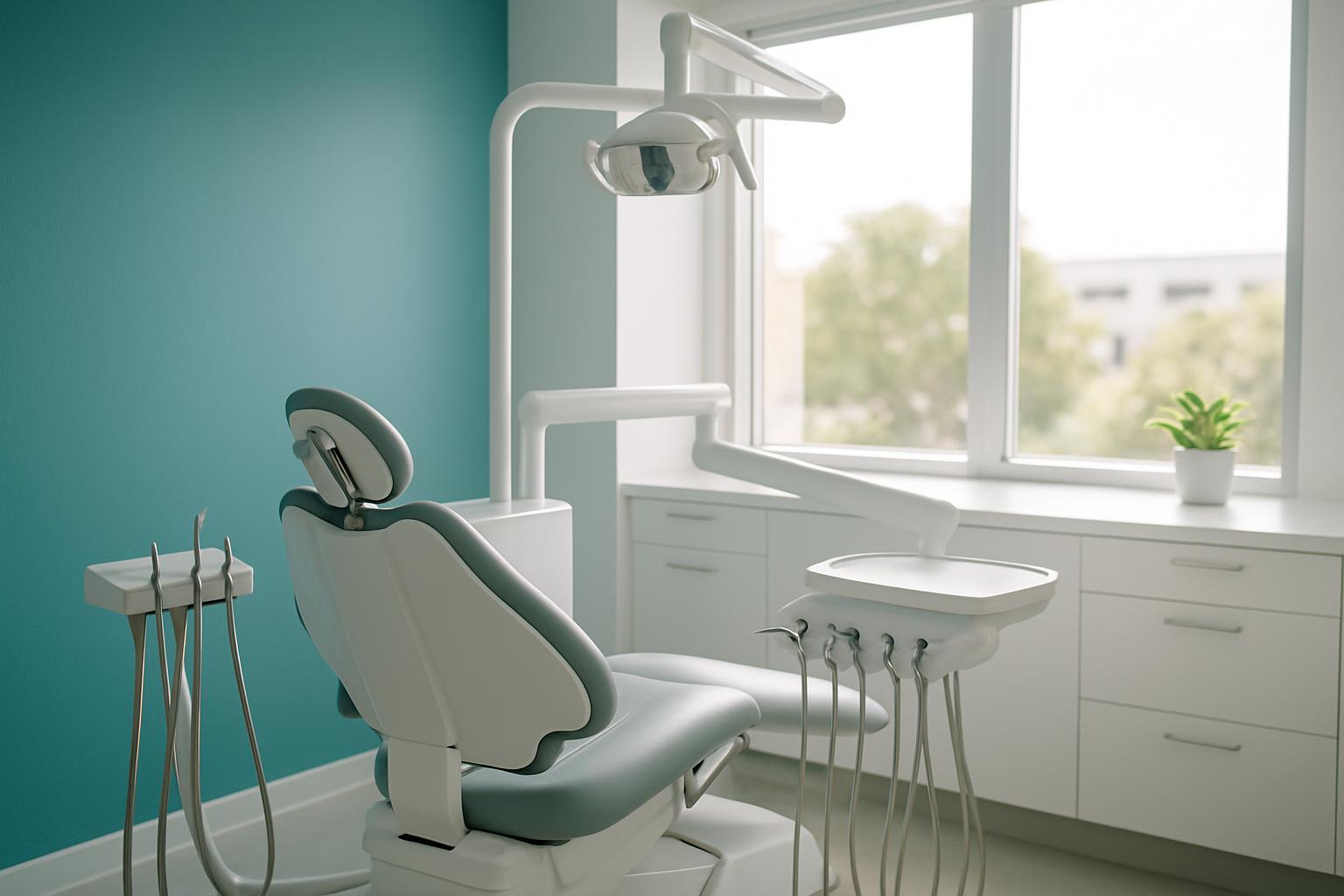Sala de tratamiento dental moderna con luz natural
